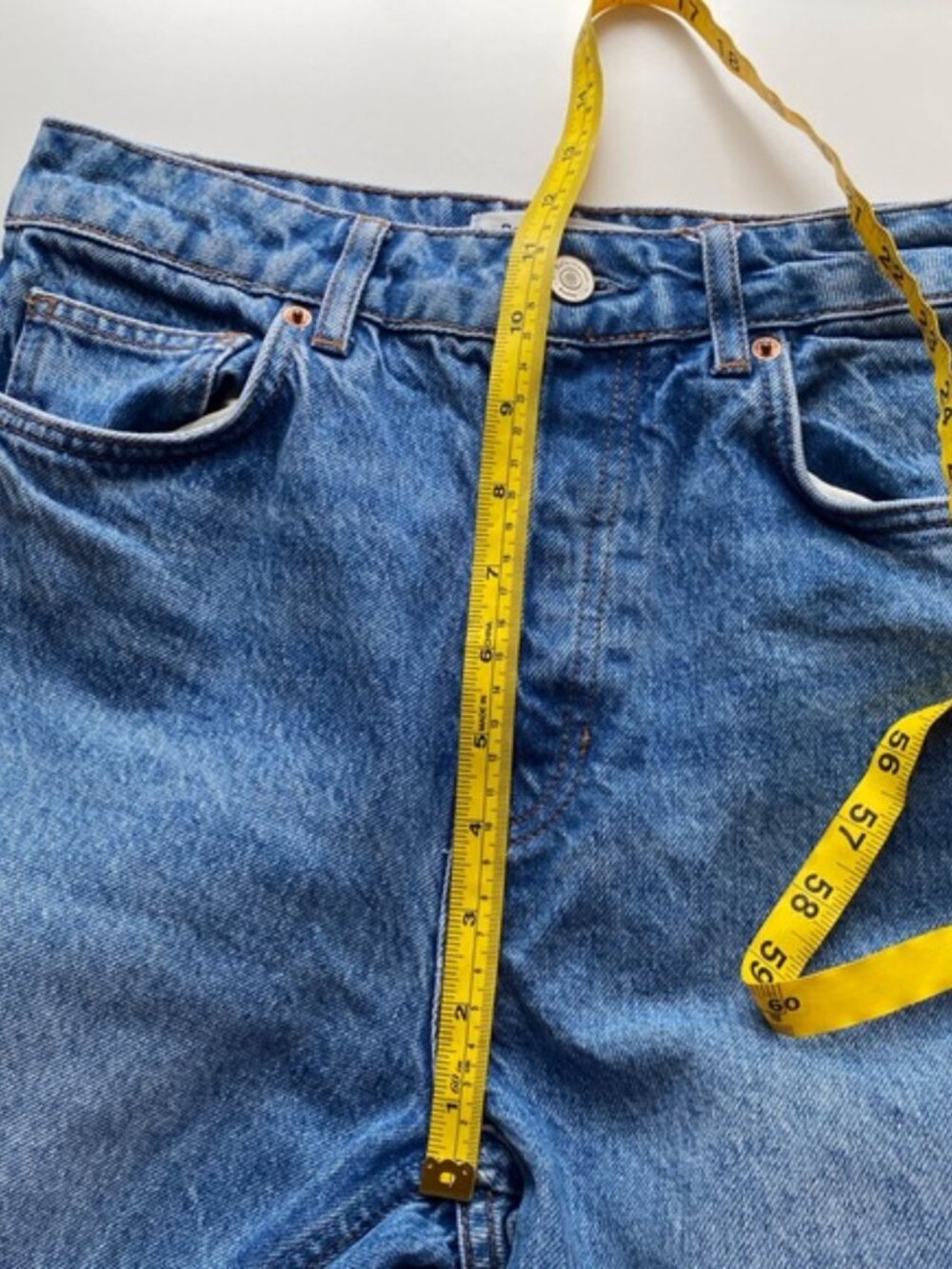Reformation Cynthia High Rise Straight Cropped Jean Woman 26 Medium Wash Lyocell - Picture 13 of 16